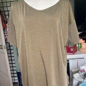 Uniqlo Women's Short Sleeve Top - Light Brown